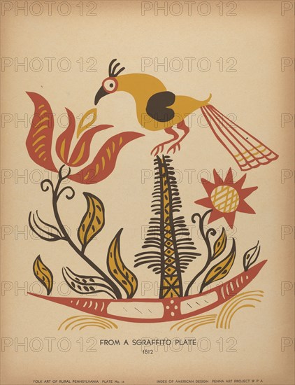 Plate 14: From the Portfolio "Folk Art of Rural Pennsylvania", c. 1939. Creator: Unknown.