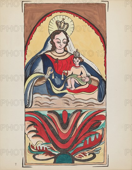 Plate 7: Our Lady of Mt. Carmel: From Portfolio "Spanish Colonial Designs of New Mexico", 1935/1942. Creator: Unknown.