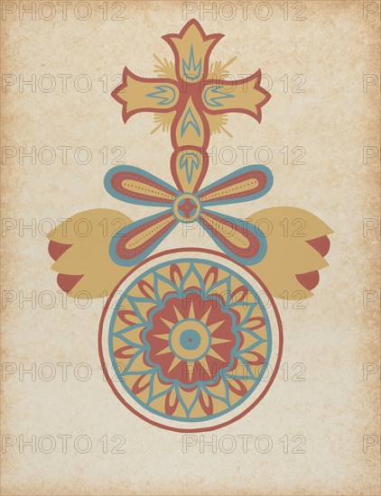 Santa Barbara Mission Doorway Design from the portfolio "Decorative Art...", 1935/1942. Creator: Unknown.