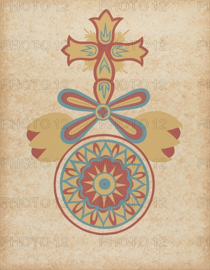 Santa Barbara Mission Doorway Design from the portfolio "Decorative Art...", 1935/1942. Creator: Unknown.