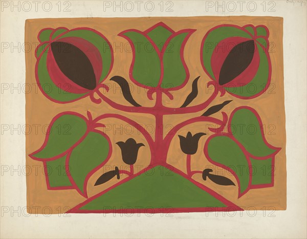 Study for Proposed Portfolio "Decorated Chests of Rural Pennsylvania", 1941. Creator: Unknown.