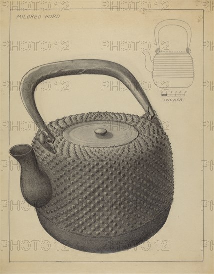 Tea Kettle, c. 1936. Creator: Mildred Ford.