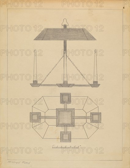 Chandelier, c. 1937. Creator: Mildred Ford.