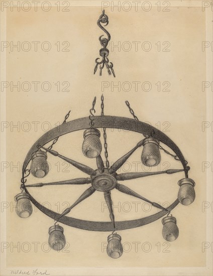 Chandelier, c. 1936. Creator: Mildred Ford.