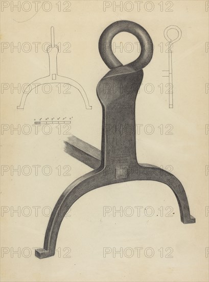 Andiron (One of Pair), c. 1953. Creator: Mildred Ford.