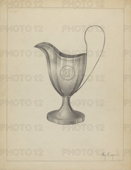 Silver Pitcher, 1935/1942. Creator: Gordon Sanborn.