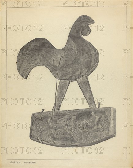 Cock Weather Vane, c. 1937. Creator: Gordon Sanborn.