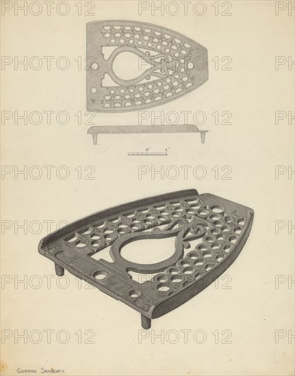 Flat Iron Holder, c. 1938. Creator: Gordon Sanborn.