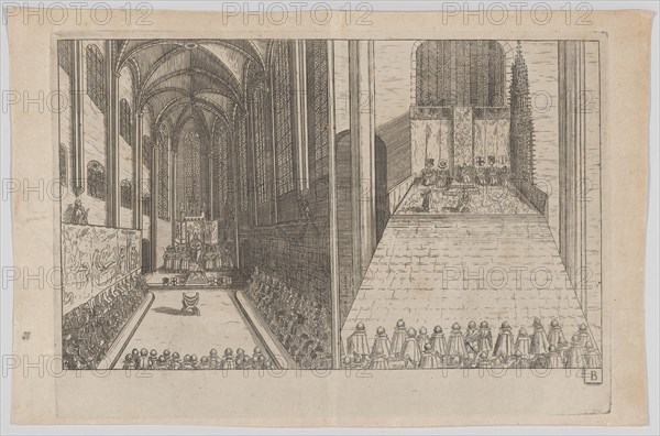 Plate B: Election and Coronation of Emperor Maximilian II, 1612., 1612. Creator: Anon.