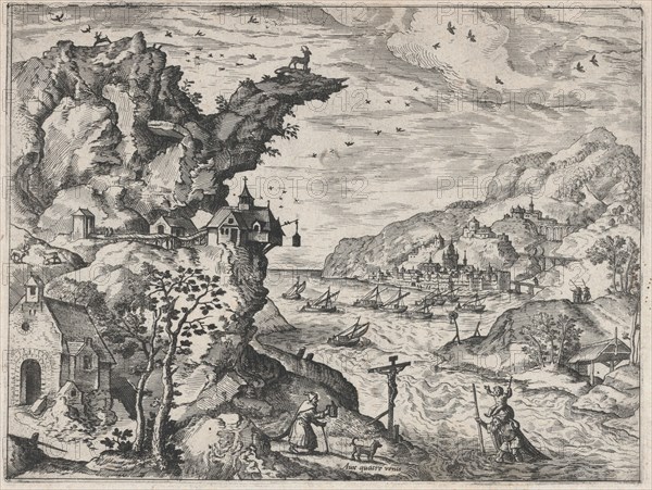 Landscape with Saint Christopher, ca. 1570., ca. 1570. Creators: Anon, Lucas Gassel.