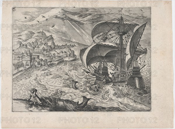 Landscape with a Ship and Jonah and the Whale, ca. 1570., ca. 1570. Creators: Anon, Lucas Gassel.