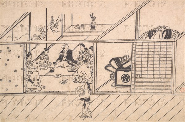 A Banquet in a Joroya, ca. 1680. Creator: Hishikawa Moronobu.
