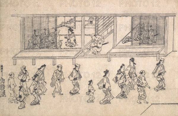 Street Scene in the Yoshiwara. Creator: Hishikawa Moronobu.