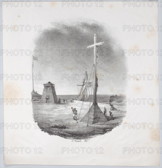 The Cross of the Sailors-Dieppe, 1821. Creator: Émile Jean-Horace Vernet.