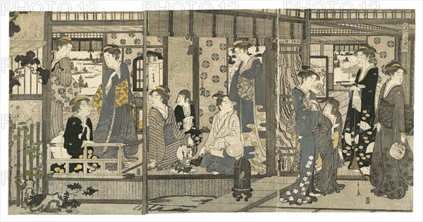 Bellflowers (Asagao), from the series Genji in Fashionable Modern Guise (Furyu yatsushi..., 1789-92. Creator: Hosoda Eishi.