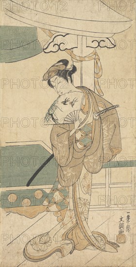 The Actor Ichikawa Uzayemon IX 1724-1785 in a Female Role. Creator: Ippitsusai Buncho.