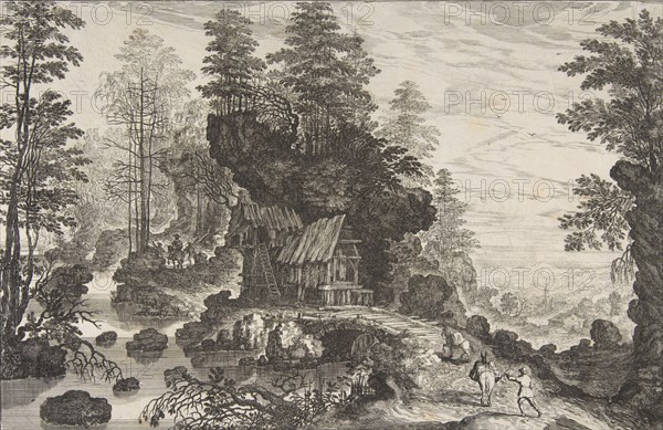 View of a Small House Built into a Rock, 1576-1636. Creator: Isaak Major.