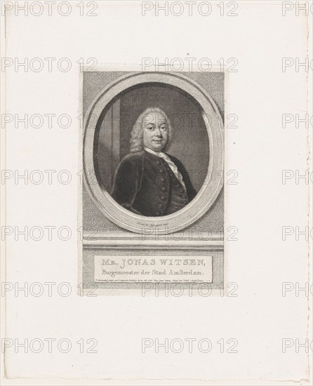 Jonas Witsen, Burgemeester der Stad Amsterdam, ca. 1749. Creator: Jacobus Houbraken.