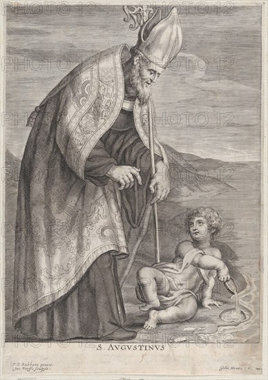 Saint Augustine, appearing to a child on a beach, ca. 1640-60. Creator: Jacob Neeffs.