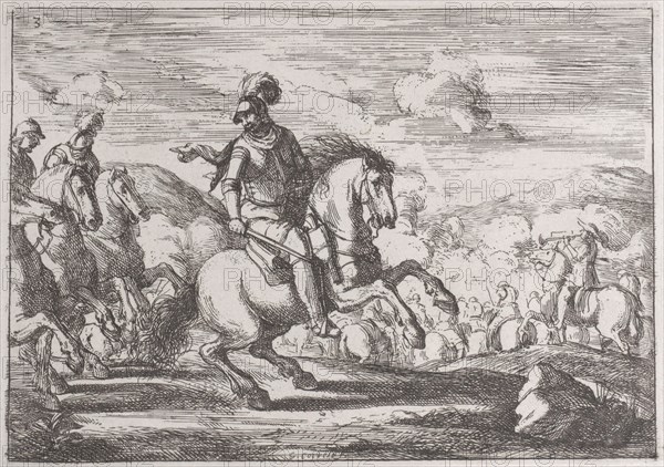 Plate 3: the charge is ordered, 1635-60. Creator: Jacques Courtois.