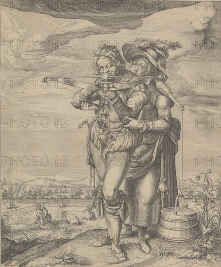 The Archer and the Milkmaid, ca. 1610 Creator: Andries Stock.