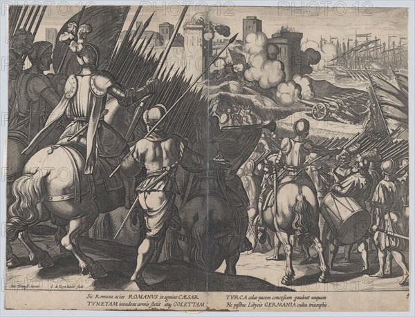 Plate 4: The victory of Goleta, near Tunis, from the Triumphs of Charles V, 1614. Creator: Jacob III de Gheyn.