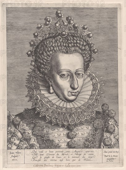 Portrait of Catherine de Bourbon, 1600. Creator: Jan Wierix.