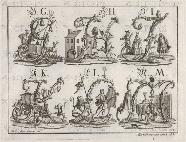 Decorated Roman alphabet, 1755. Creator: Johann David Nessenthaler.