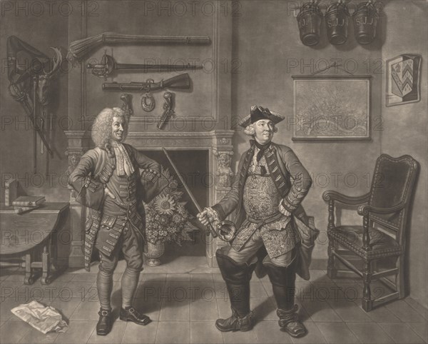 Mr. Foote in the Character of Major Sturgeon, in the Mayor of Garratt, 1765. Creator: Johann Gottfried Haid.