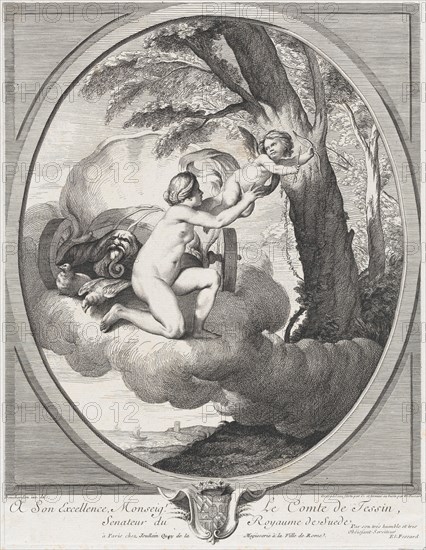 Venus and Cupid on a Cloud, 1730-67. Creator: Johann Justin Preissler.