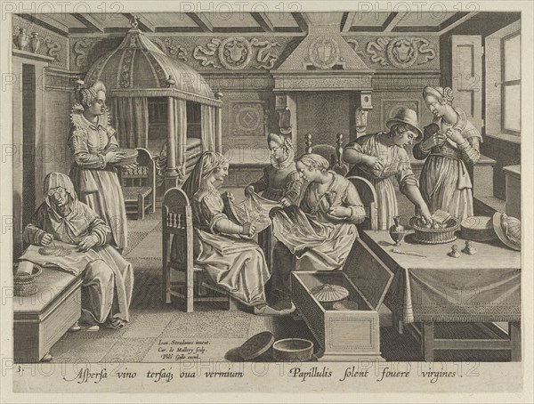 The Incubation of the Silkworm Eggs, Plate 3 from "The Introduction of the Silkworm" [..., ca. 1595. Creator: Karel van Mallery.