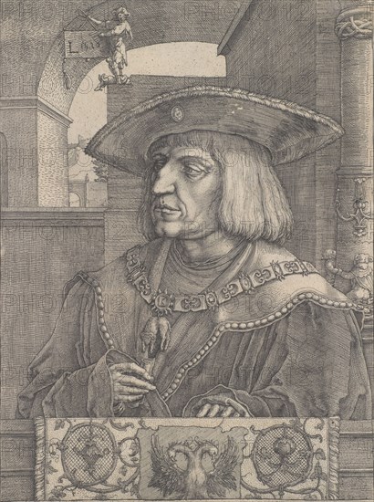 Maximilian I, 1520. Creator: Lucas van Leyden.