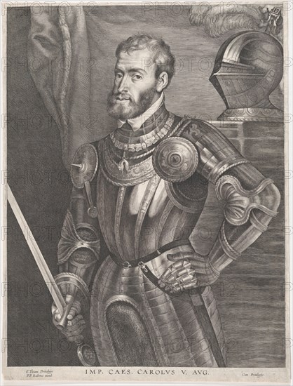 Portrait of Emperor Charles V, ca. 1620-30 Creator: Lucas Vorsterman.