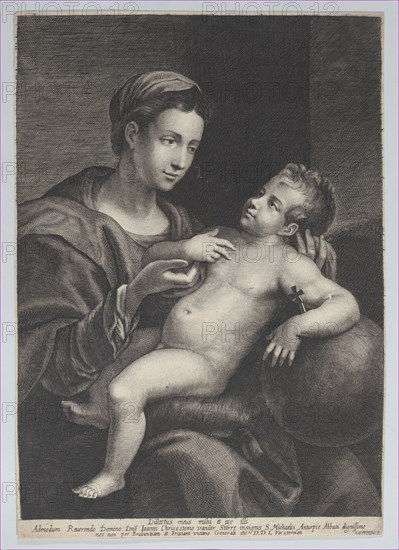 Virgin and Child, with the Christ child leaning against an orb, 1628. Creator: Lucas Vorsterman.