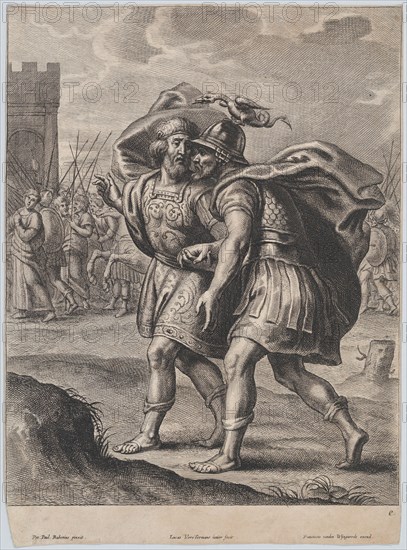 Achilles and Priam, in conversation outside of Troy, ca. 1644-66. Creator: Lucas Vorsterman II.