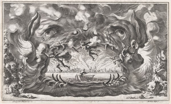 The hellmouth, set design from 'Il Pomo D'Oro', 1668. Creator: Mathäus Küsel.