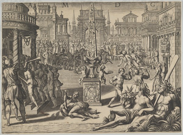 Horse Racing in a Roman Hippodrome, mid-16th-mid-17th century. Creator: Matthaeus Greuter.