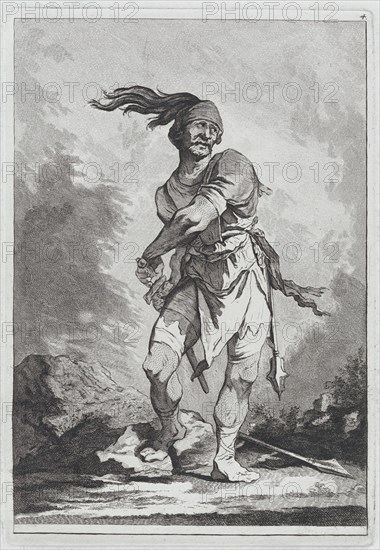 Standing Soldier Drawing his Sword, 1764. Creator: Matthias Pfenninger.