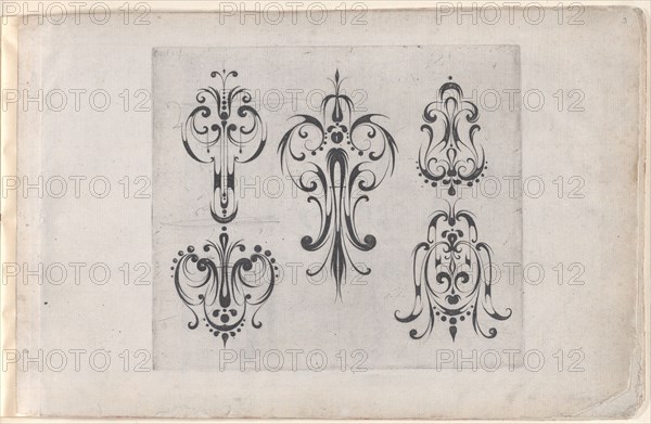 Plate from the Print Series 'Grateske voer golt smeden Schrijnwerkers Ende andere..., ca. 1610-1630. Creator: Meinert Gelijs.