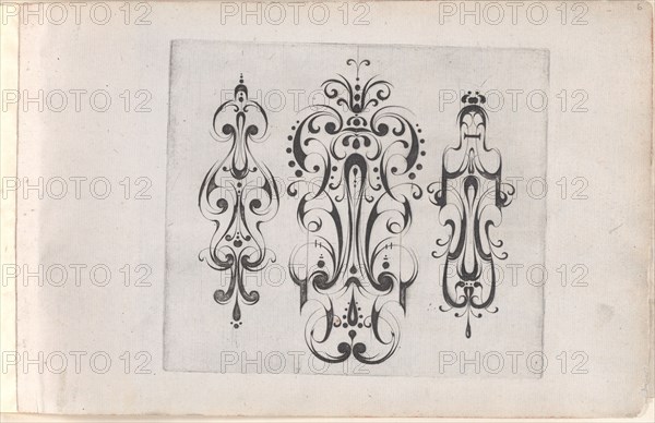Plate from the Print Series 'Grateske voer golt smeden Schrijnwerkers Ende andere..., ca. 1610-1630. Creator: Meinert Gelijs.