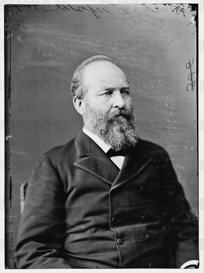 President James Garfield, between 1870 and 1880. Creator: Unknown.