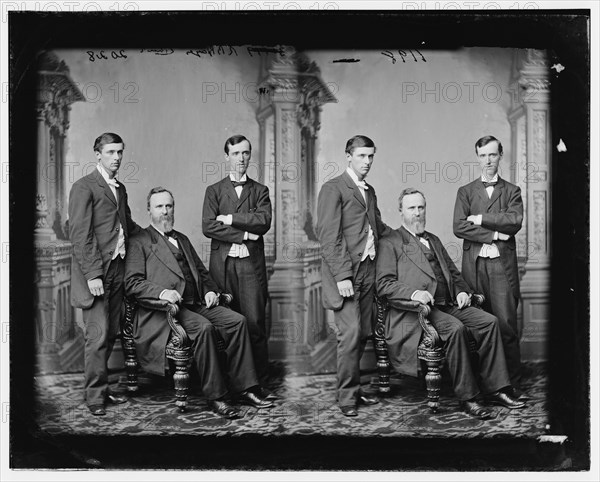 President Rutherford B. Hayes and two sons, between 1865 and 1880. Creator: Unknown.