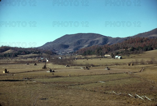 Mountain farms along the Skyline Drive in Virginia, ca. 1940. Creator: Jack Delano.