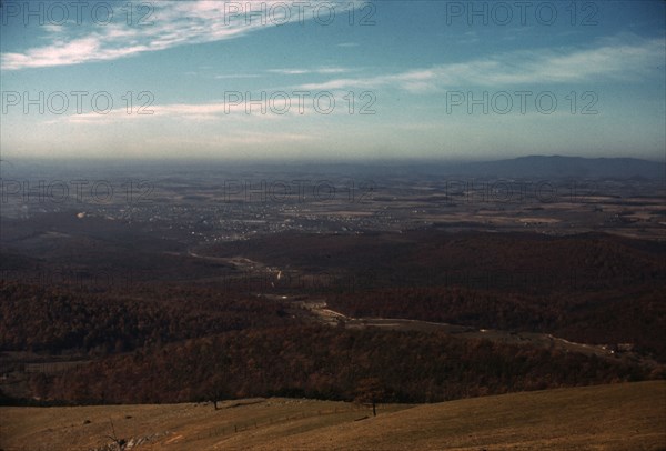 Valley along the Skyline Drive in Virginia, ca. 1940. Creator: Jack Delano.