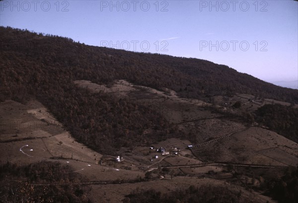 Mountain farms along the Skyline Drive, Va., ca. 1940. Creator: Jack Delano.