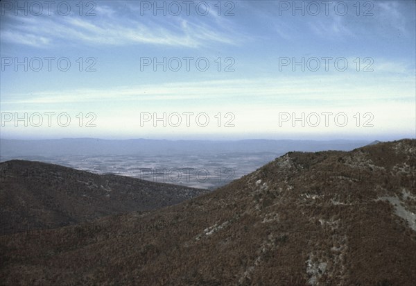 View of a valley from the Skyline Drive, Virginia, ca. 1940. Creator: Jack Delano.