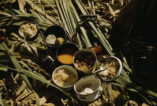 Lunch of a sugar worker on a plantation, vicinity of Puerto Rico?, 1942. Creator: Jack Delano.