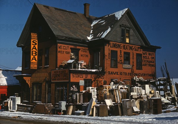 Brockton, Mass., Dec. 1940, second-hand plumbing store, 1940. Creator: Jack Delano.