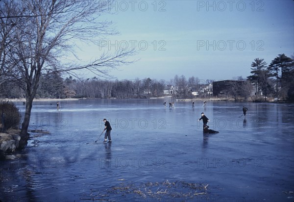 Skating, vicinity of Brockton, Mass., 1940. Creator: Jack Delano.