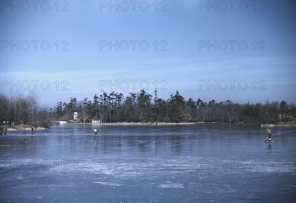 Skating, vicinity of Brockton, Mass., 1940. Creator: Jack Delano.